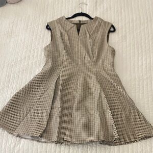 Cider Black, Brown, and White Checkered Mini Dress